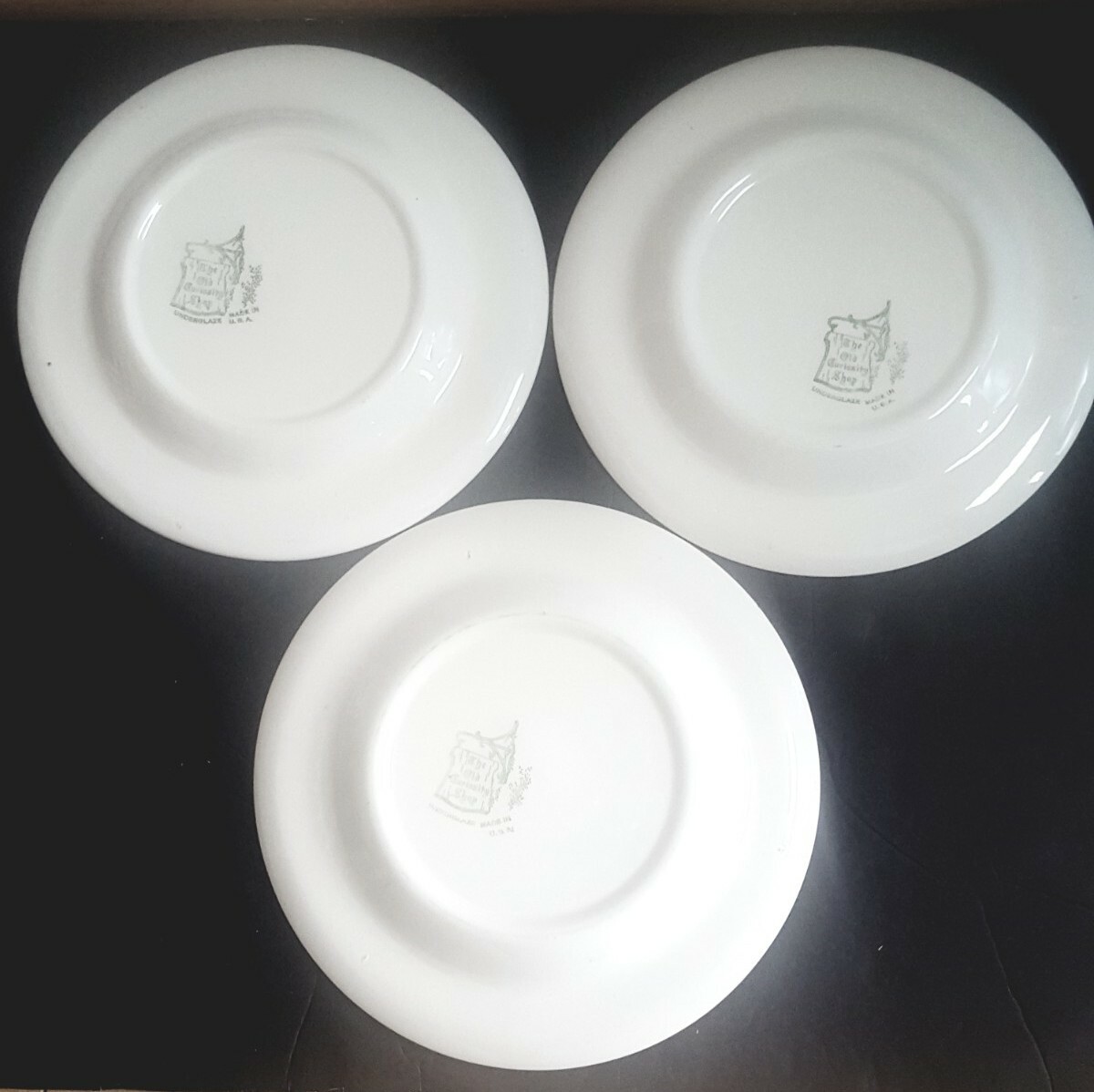 Set Of 9 The Old Curiosity Shop Green Transferware 10” Dinner Plates NOS