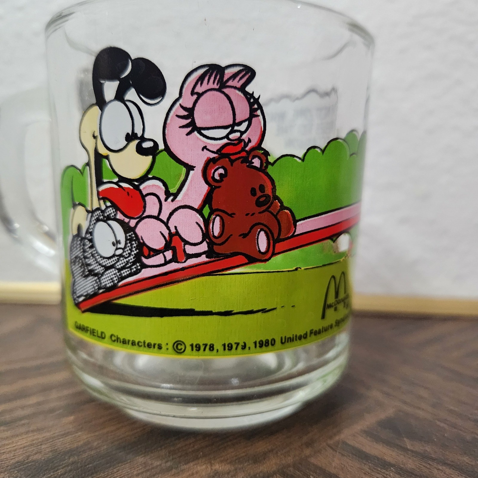 Vintage 1980’s Garfield Clear Glass Coffee Mug Funny
