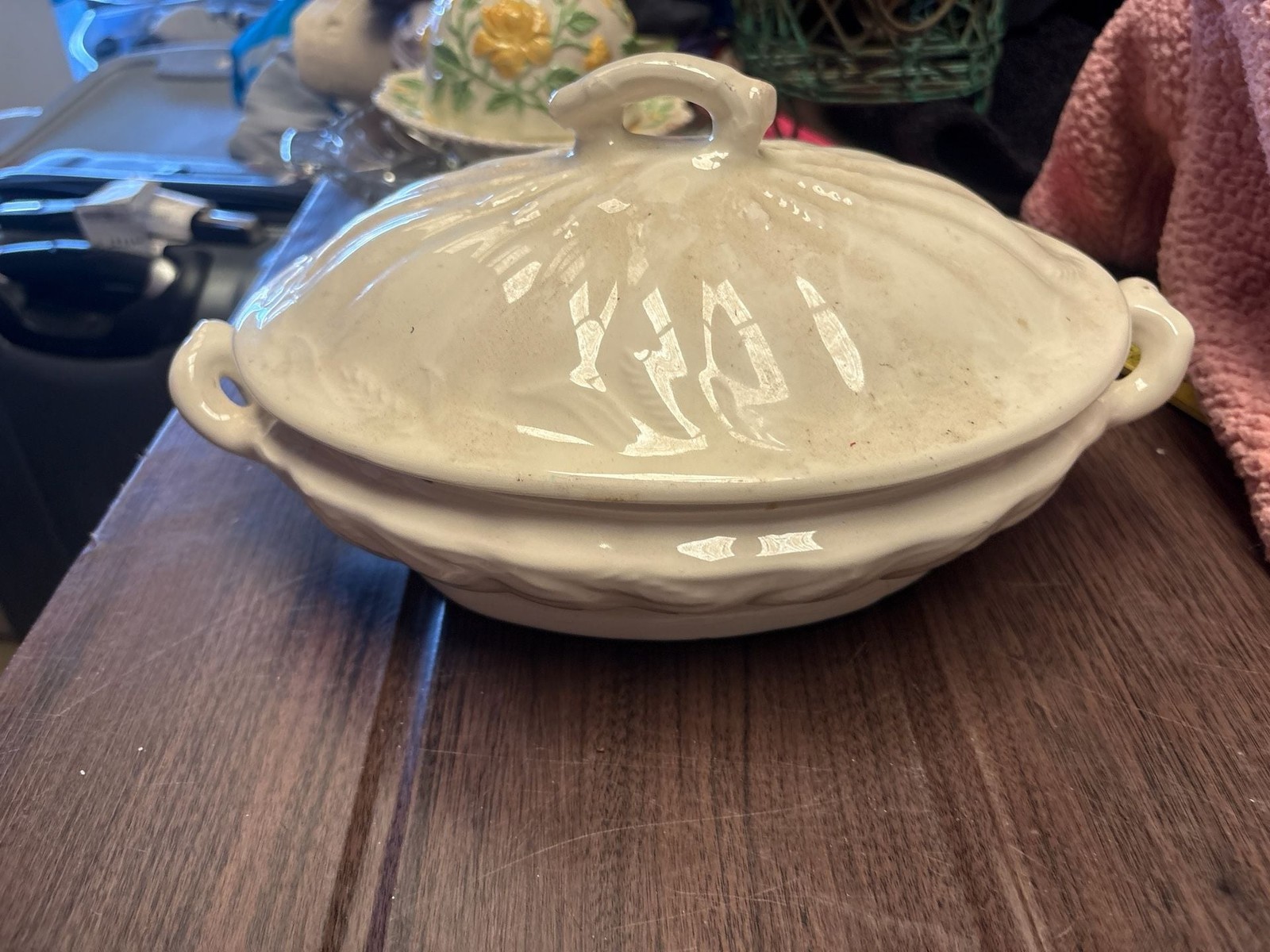 Red Cliff Ironstone Wheat Pattern Covered Vegetable Dish Tureen
