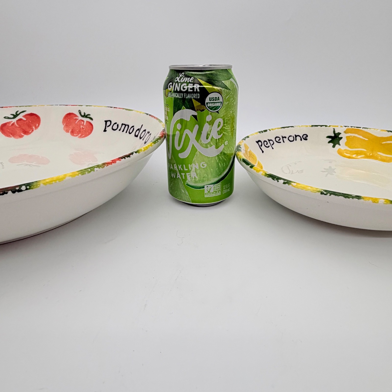 Pier 1 Pomodoro Pasta Bowl Set 5 Pc Italy Aglio Mixed Vegetables Hand Painted