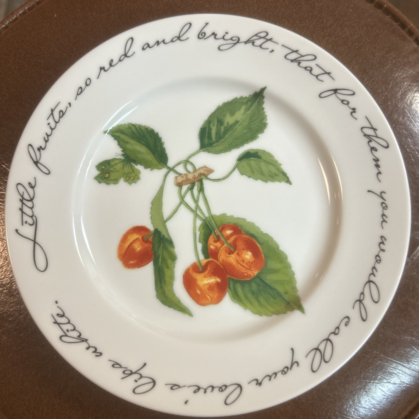 4 Williams Sonoma Orchard Suite Salad Plates Fruit 8” Poetry Made In Japan