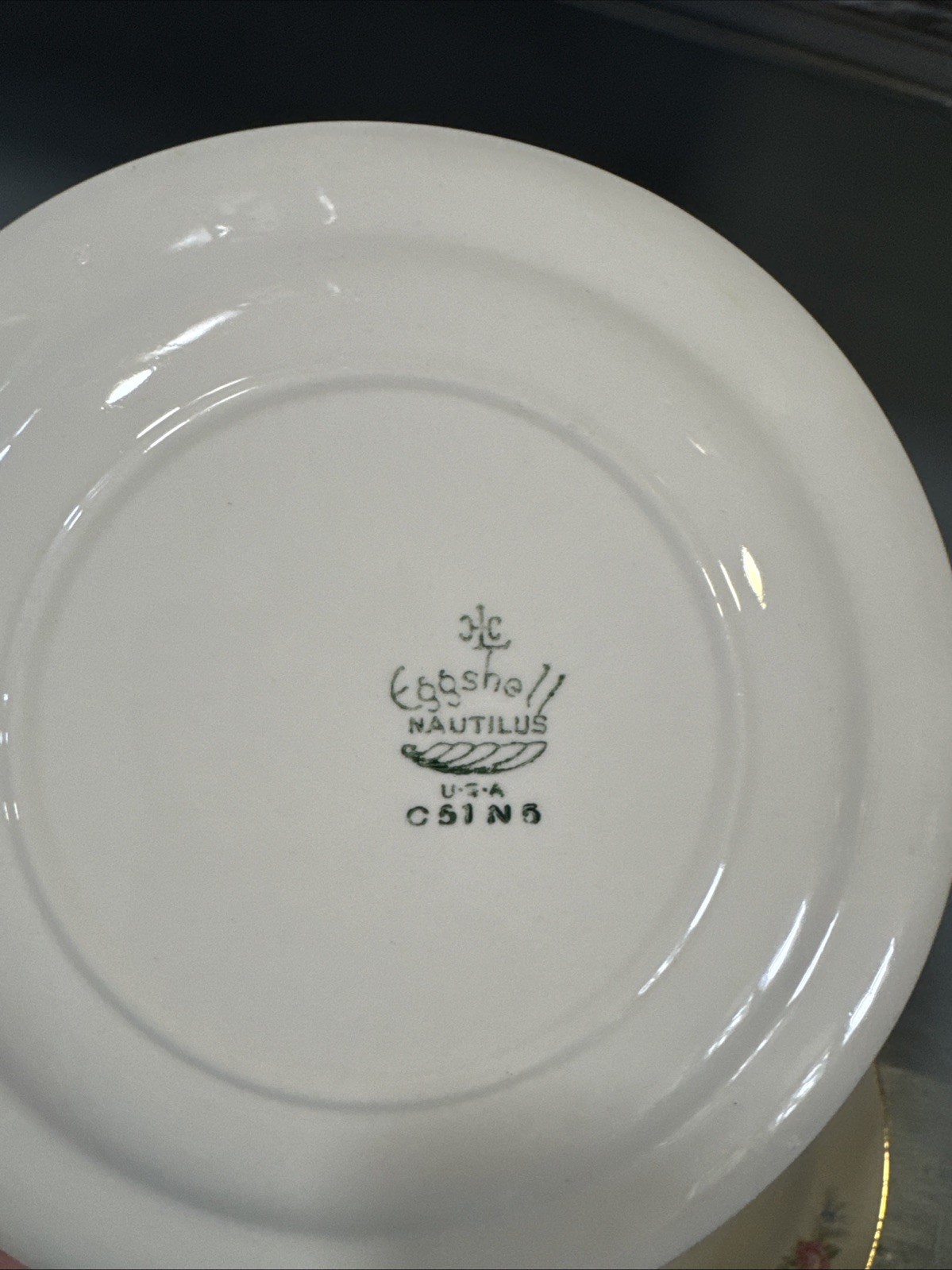 Set Of 4 Homer Laughlin Eggshell Nautilus Floral Saucers