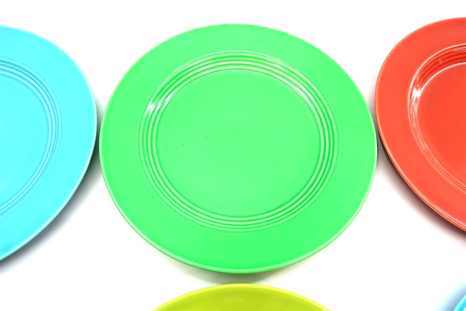 x8 Vintage HOMER LAUGHLIN HARLEQUIN 9 1/4″ Dinner Plates mixed colors NICE LOT!!