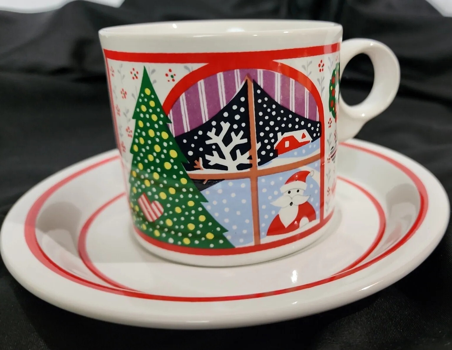 Twas The Night Before (#8100) by Epoch Mug and saucer set Christmas 1980’s