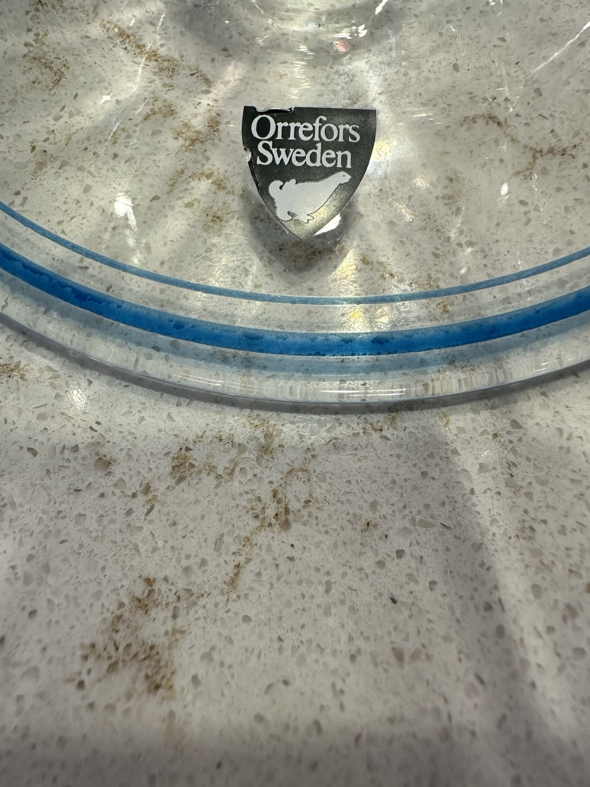 VTG ORREFOS 1980 SIGNED MAJA 7” FOOTED HANDPAINTED CRYSTAL BOWL BY EVA ENGLUND