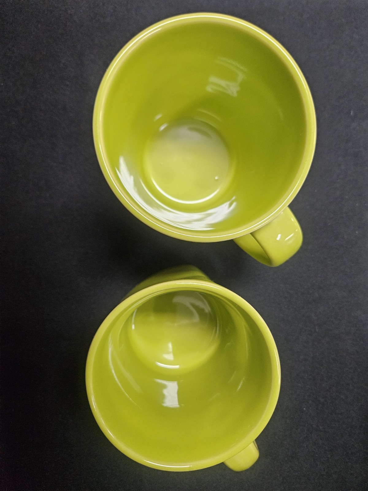 Retired Fiesta Lemongrass Mug Set -15oz Tapered Mug & 13oz Square Bottom Mug HLC