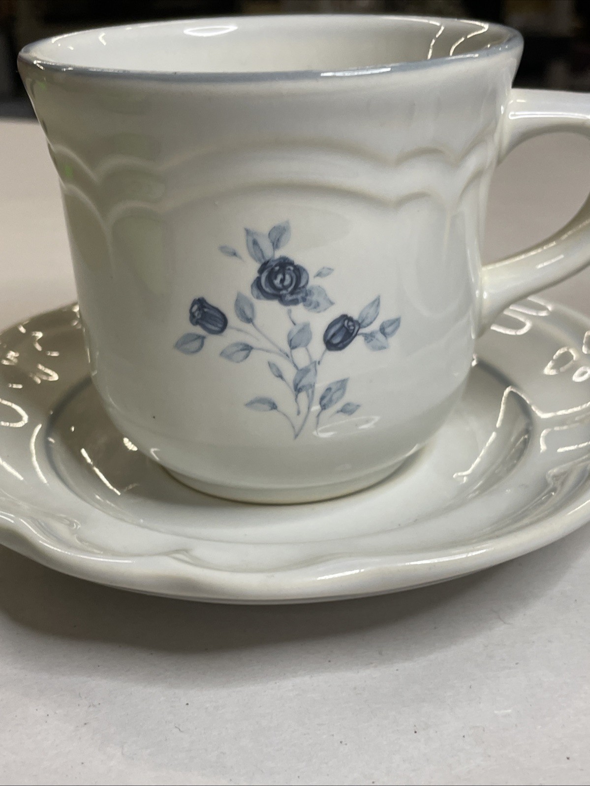 Pfaltzgraff Poetry Blue Roses (set of 2) Cup and Saucers