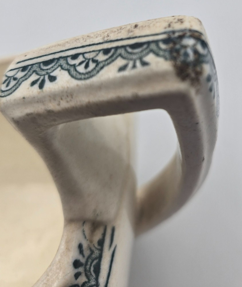 Antique Wedgwood Edinburg Teal Transferware Gravy Boat Victorian Castle England