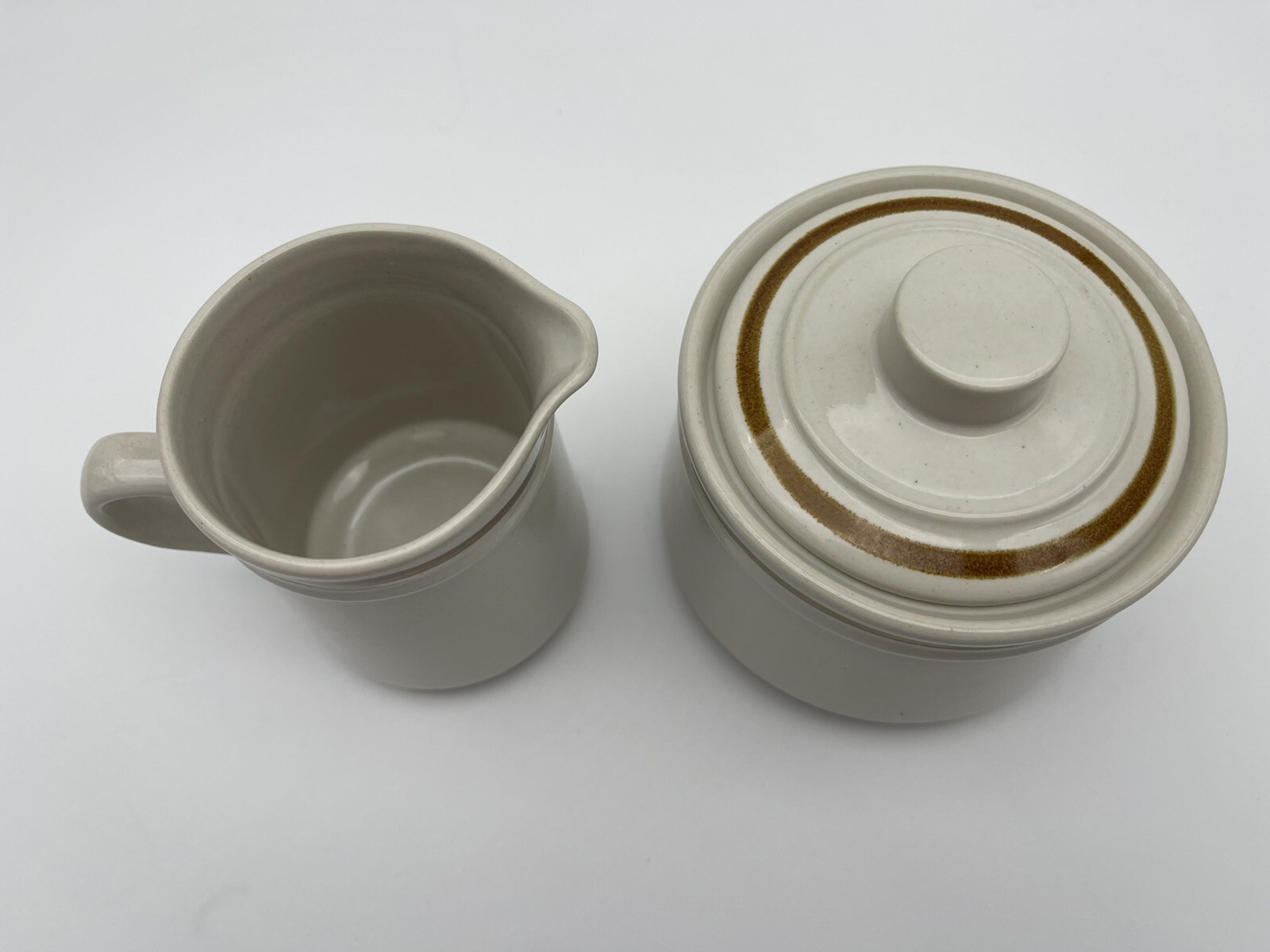 Vintage Design Four Stoneware 1518 Dale Japan Creamer and Sugar Bowl.