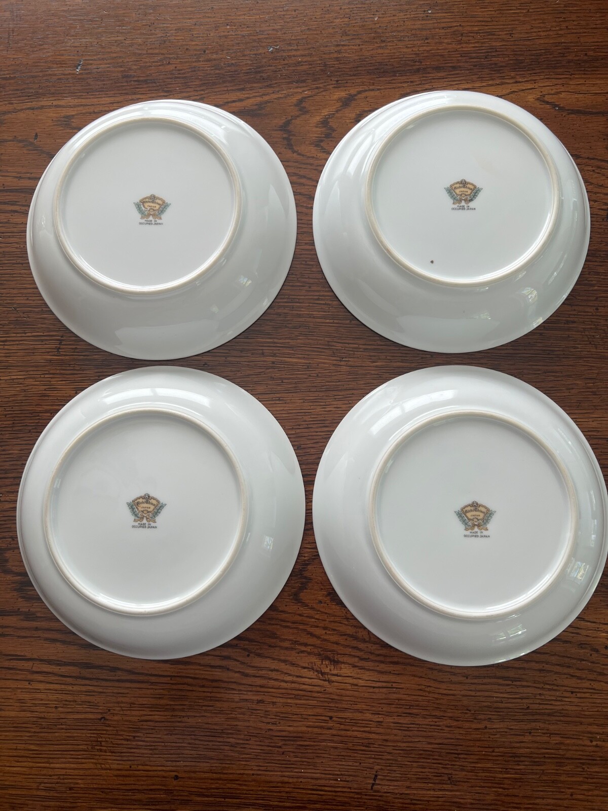 Richi Soup Bowls Occupied Japan Set of 4 Floral 7.25″