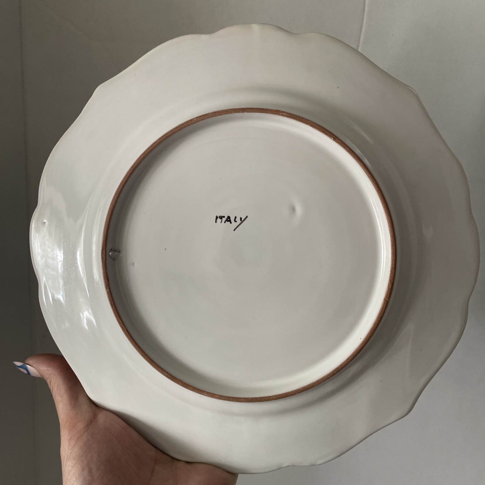 Vintage ND Dolfi Montelupo Italy Floral Wall Plates Set of 2