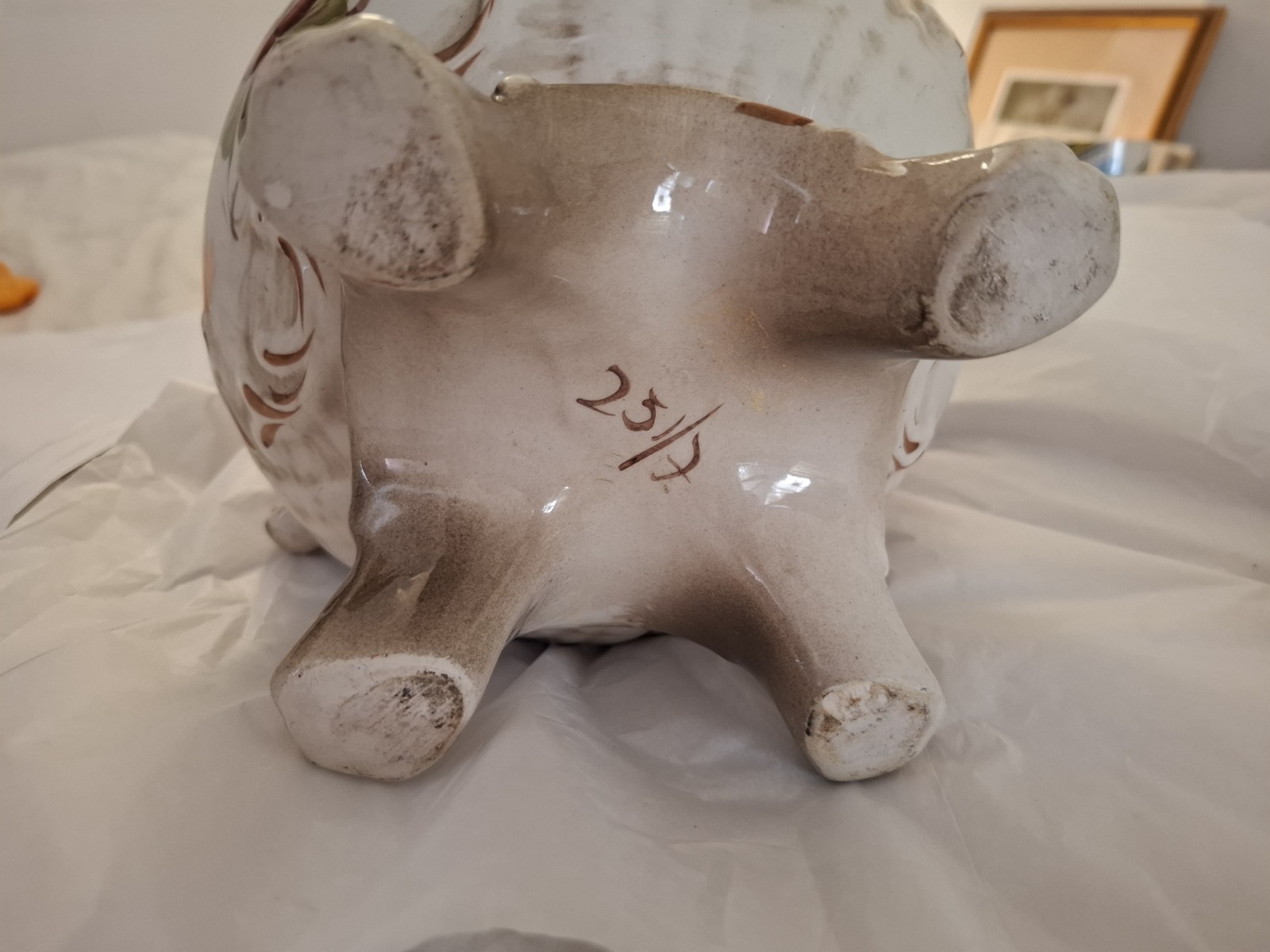 Vintage Capodimonte Footed Pitcher (Read Notes)