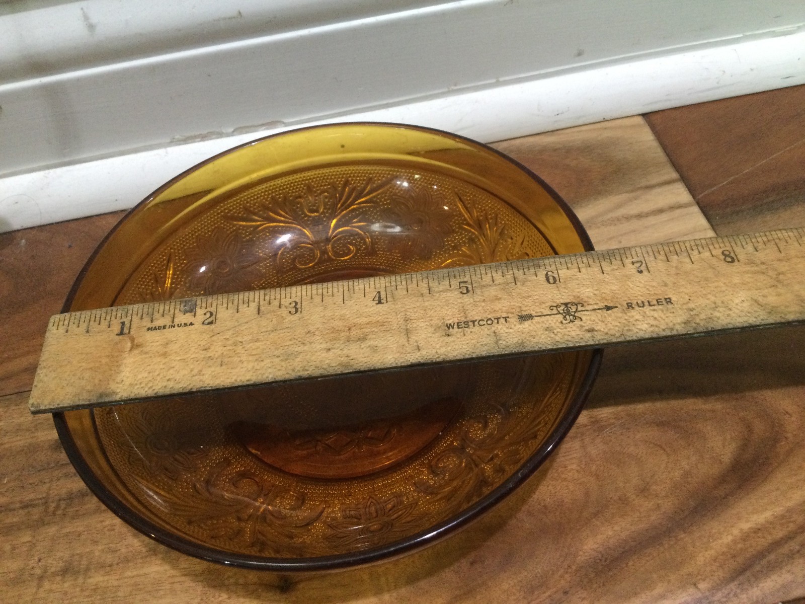 Indiana Glass Vtg Tiara glass Amber color 6.5” round bowl mint