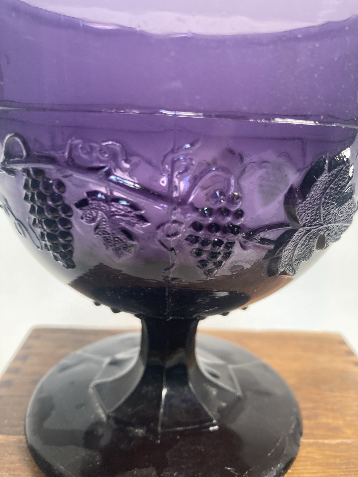 Vintage Purple Glass Dish, server, candy dish, compote, irradiated