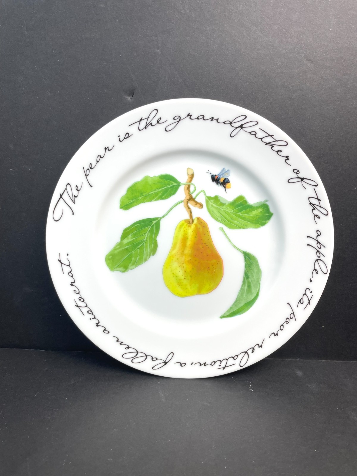 Set 4 WilliamsSonoma Orchard Suite Plates Fruit Design 7.75″ Japan Decorated USA