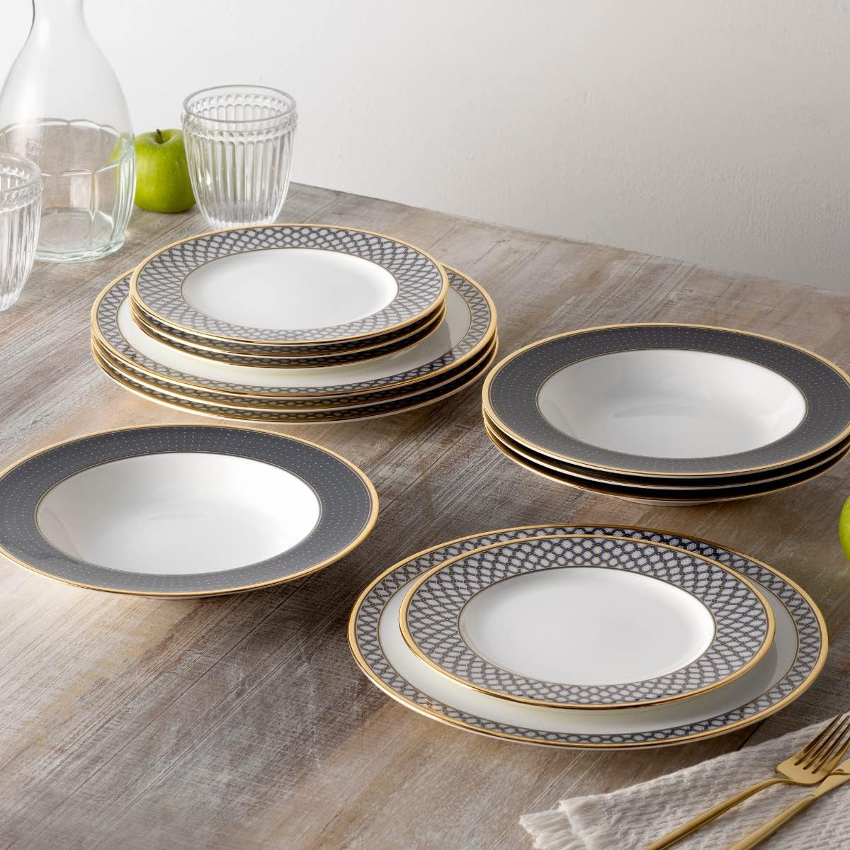 Blueshire 12-Piece Dinnerware Set for 4 – Elegant Dining Experience