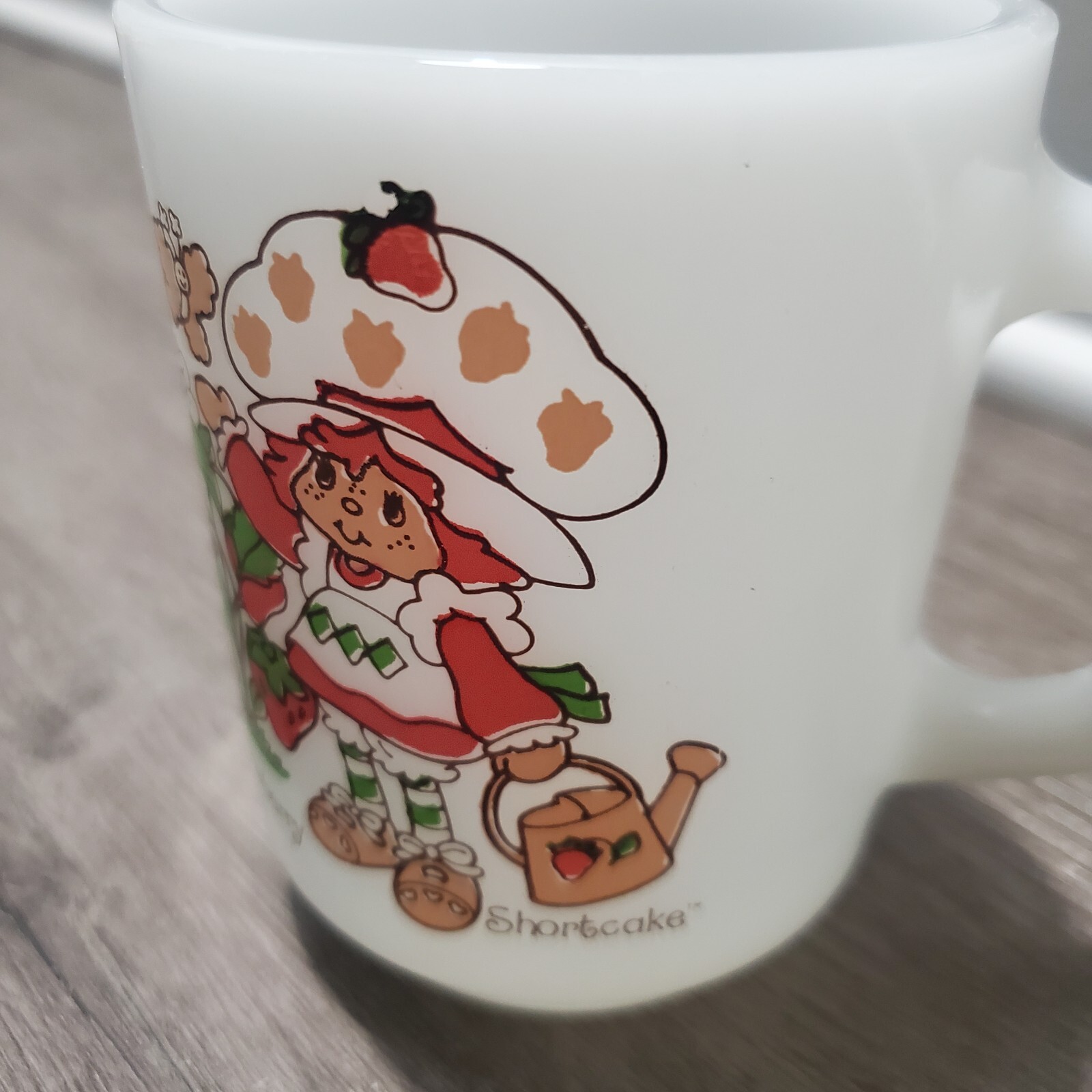 Vintage Fire King Milk Glass Strawberry Shortcake Mug Life Is Delicious