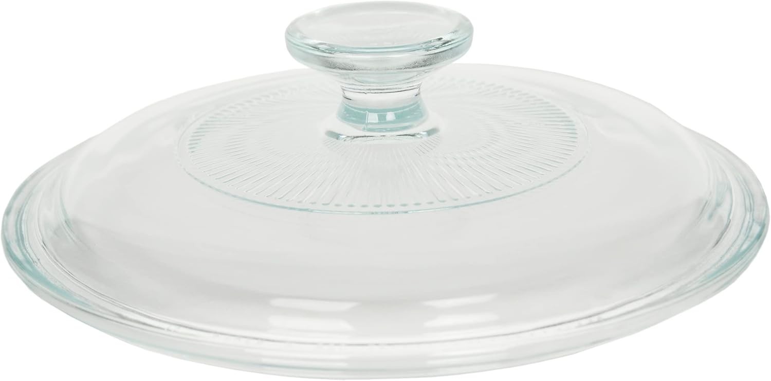 Stylish 1.5QT Round Casserole Dish & Fluted Glass Lid for Gourmet Cooking