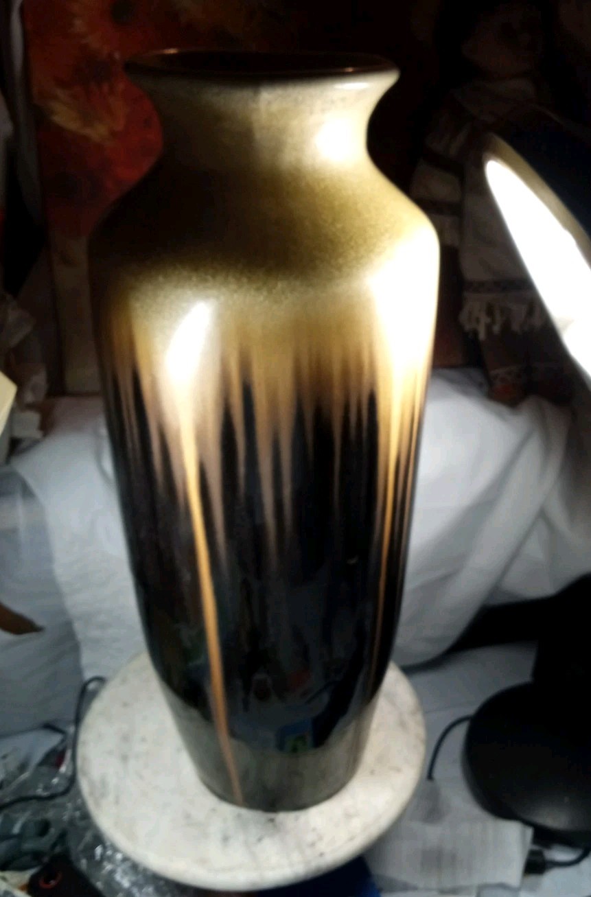 Mid century modern drip glaze vase