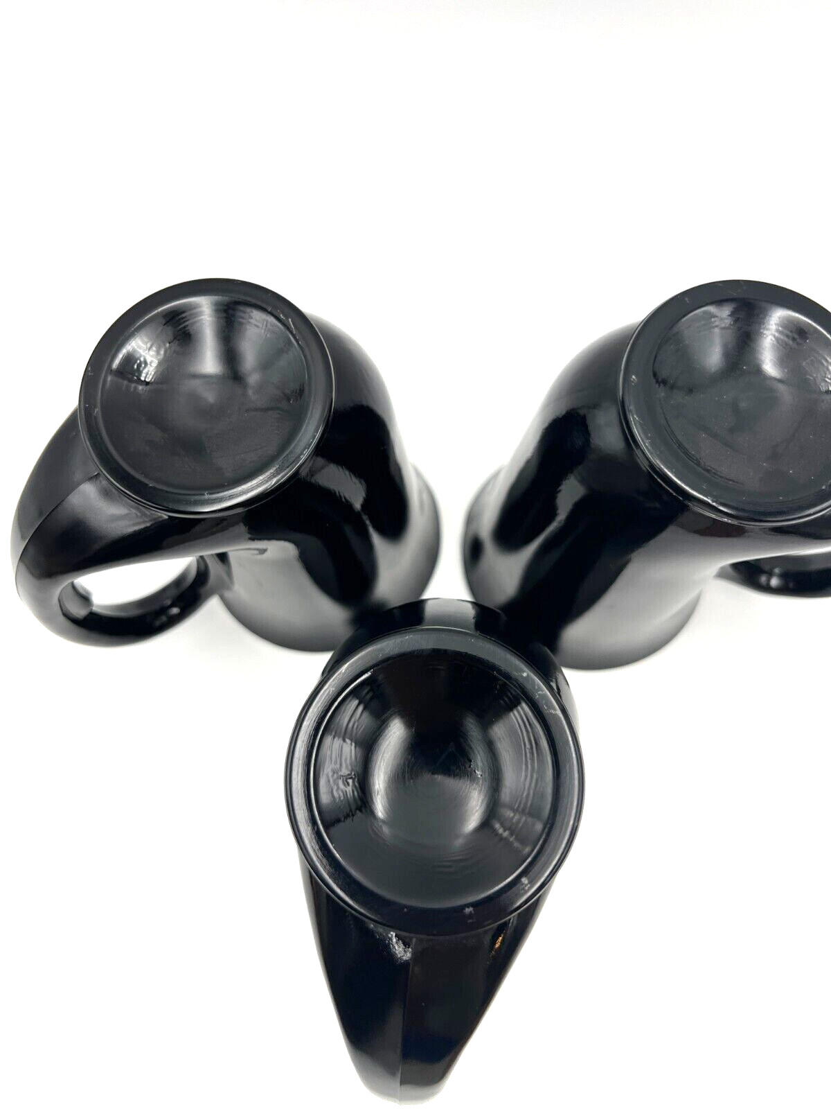 Indiana Glass Tiara Black Hunter’s 12 oz Horn Mugs – Set of 3