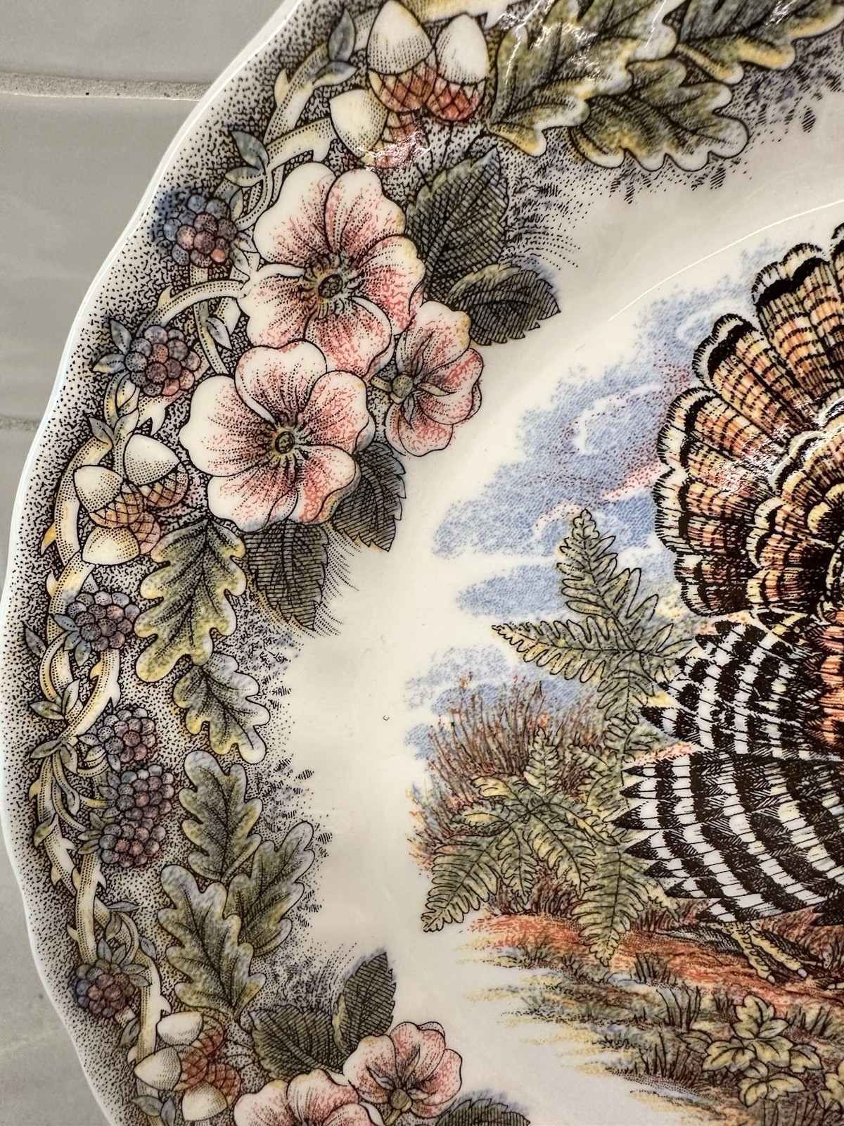 Myott Churchill Thanksgiving Dinner Plates 10 Bird Flower Motif 10 Available
