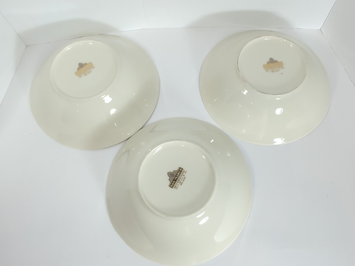 Set of 3 Vintage 1994 Macy’s Royal Gallery San Marco 9″ Gold Trim Serving Bowls