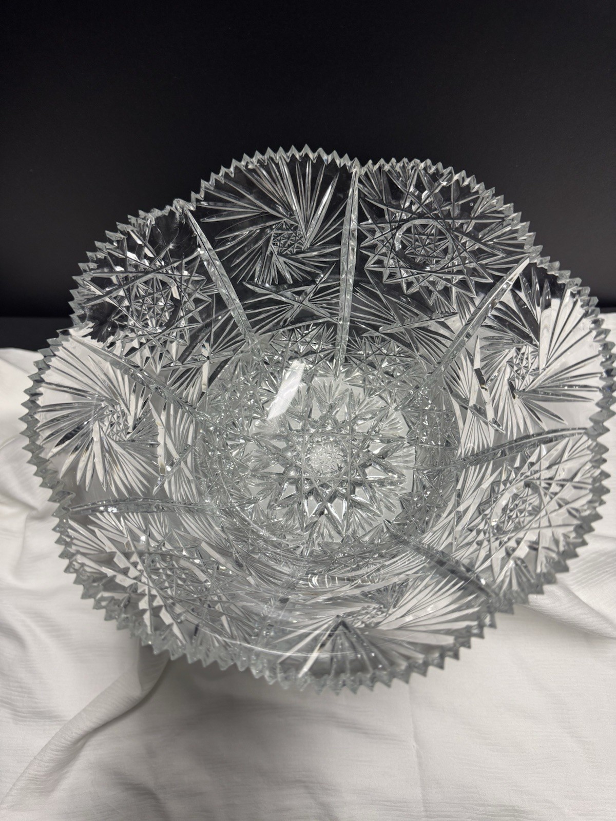 American Brilliant Period ABP Crystal Glass Cut Bowl 9”