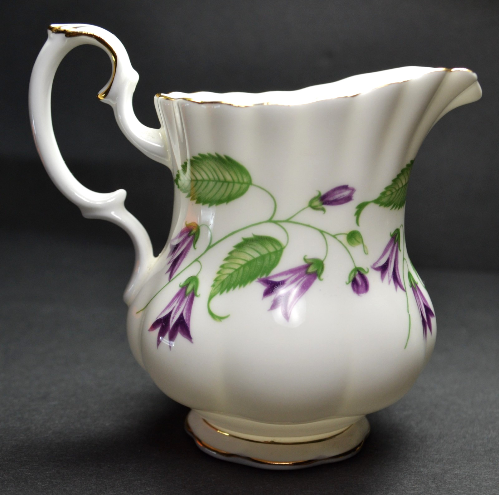 Vintage Royal Albert Bone China Creamer & Sugar Bowl Blue Bell Gold Trim England