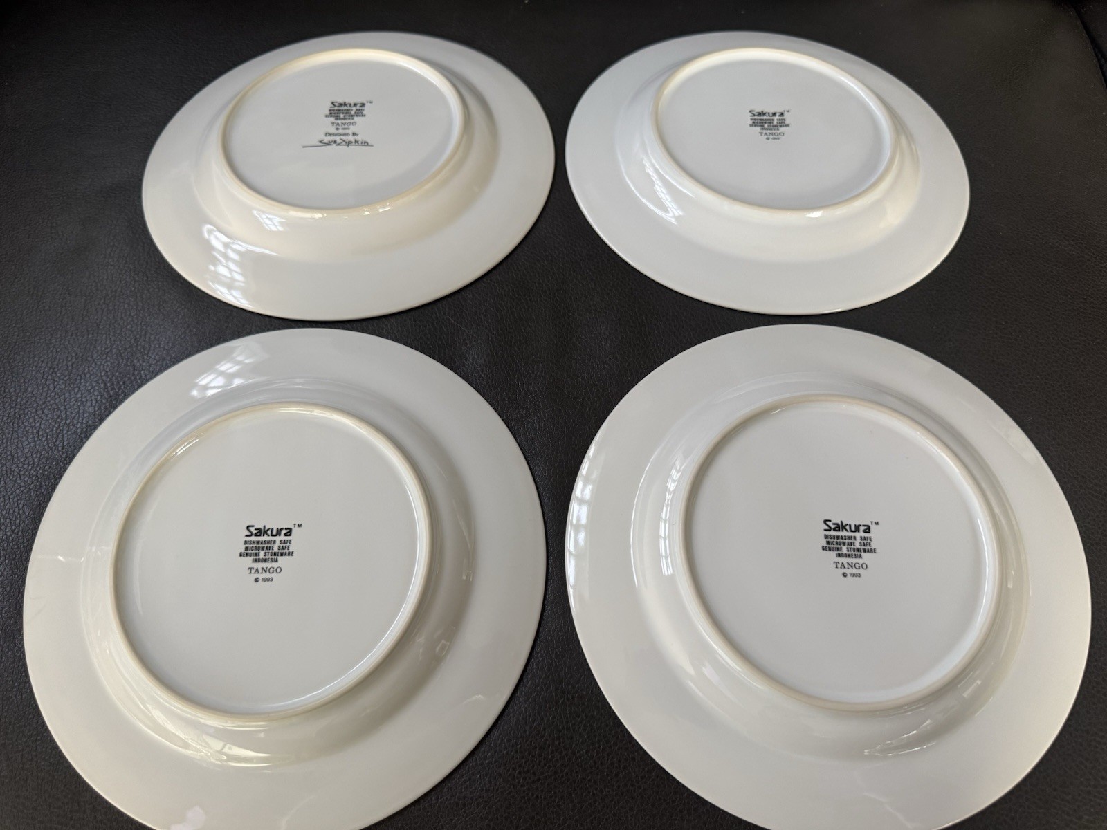 4-Sakura”Tango” #993 By Sue Zipkin Salad/Dessert Plates Art Deco Style 1993-1994