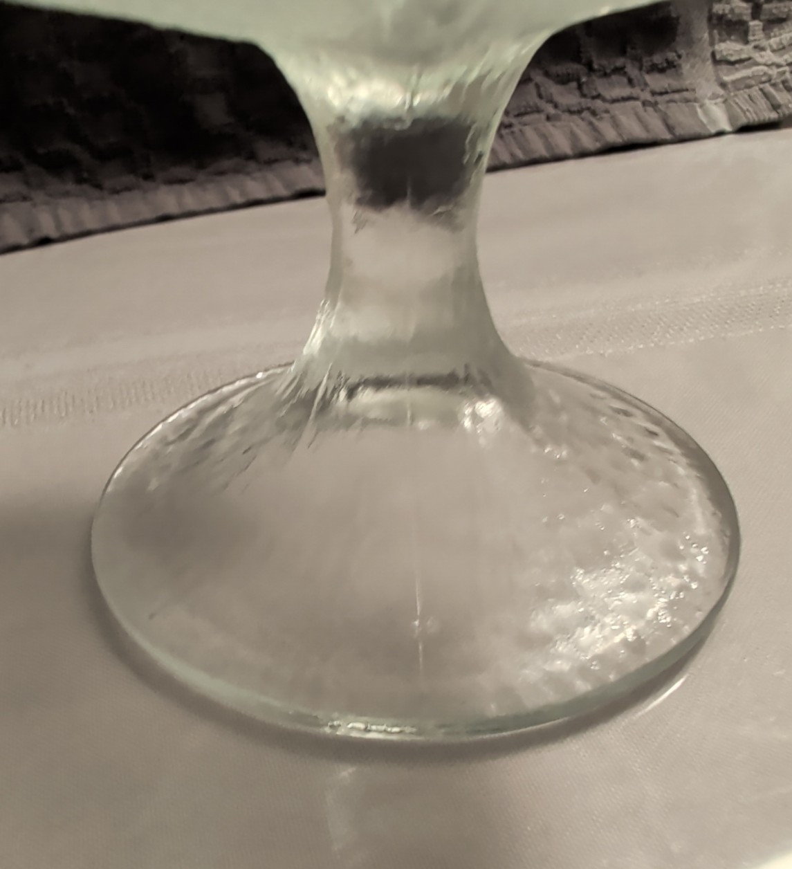 Vtg 1978 FTD Pedestal Compote Bowl Candy Dish, Clear Glass with Oak Leaf Design