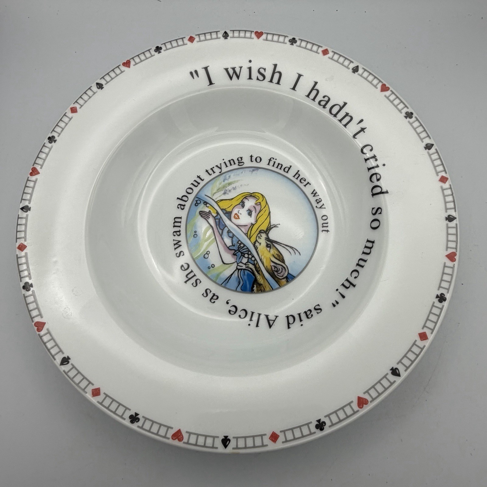 Paul Cardew Alice in Wonderland Cafe 2 Dinner 4 Salad Plate 2 Wide Rim Bowl 2010