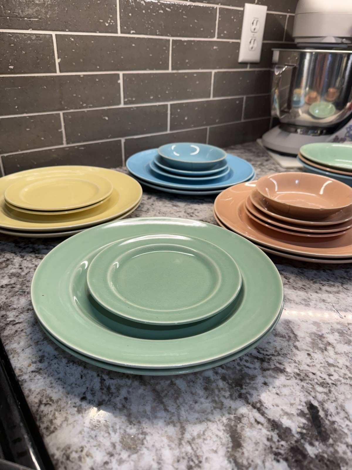 Vtg Universal Cambridge Largo Pastel Dishes Mixed Lot MCM Harlequin