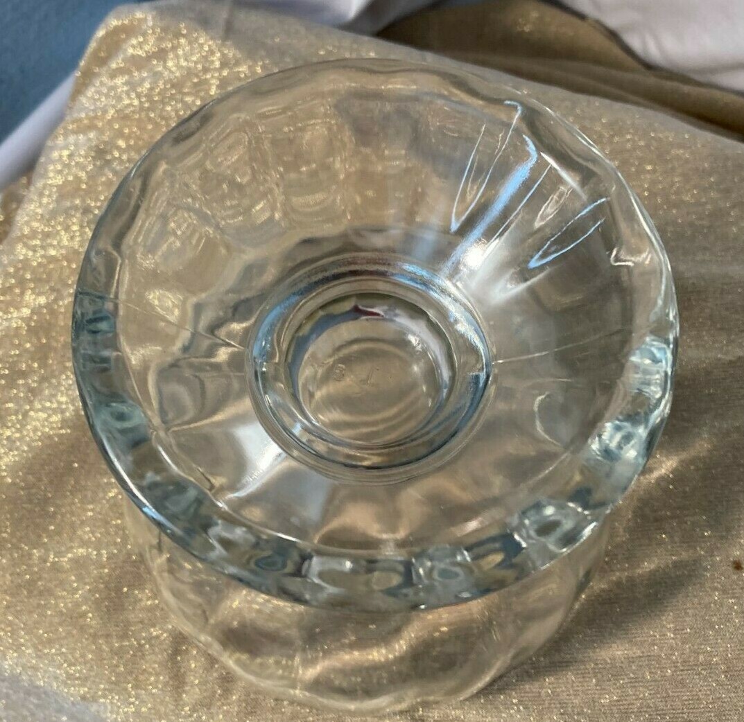VTG LIBBY CLEAR GLASS COMPOTE PEDESTAL BOWL/CANDY DISH/MINI VASE-4.25″-EX COND