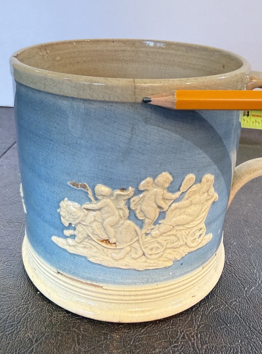 Antique English Staffordshire sprigged mug/stein Early 1800s