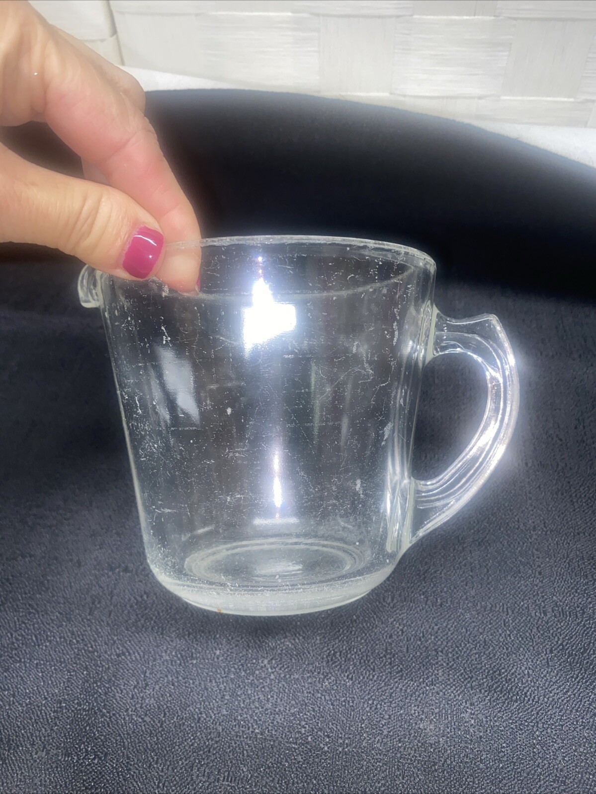Vintage PUREX 2 Cup 16 Oz Measuring Cup D Handle #516 No Lines Made in the USA
