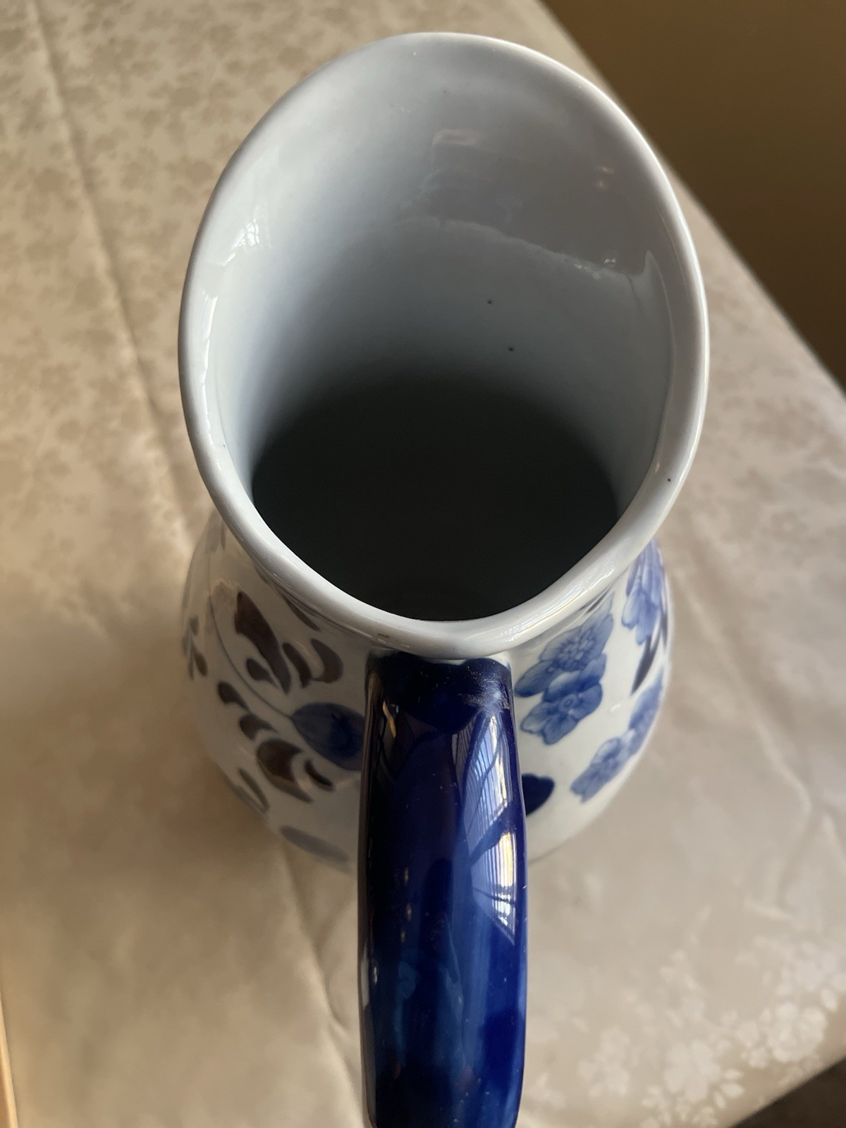 Vintage Blue and White Pitcher / Vase