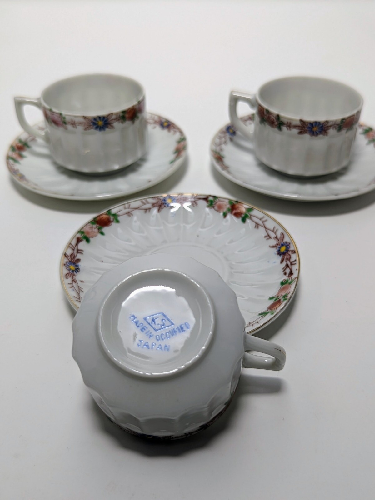 Vintage Japanese Demitasse Cup & Saucer – Made in Occupied Japan – Lot Of 3 Cups