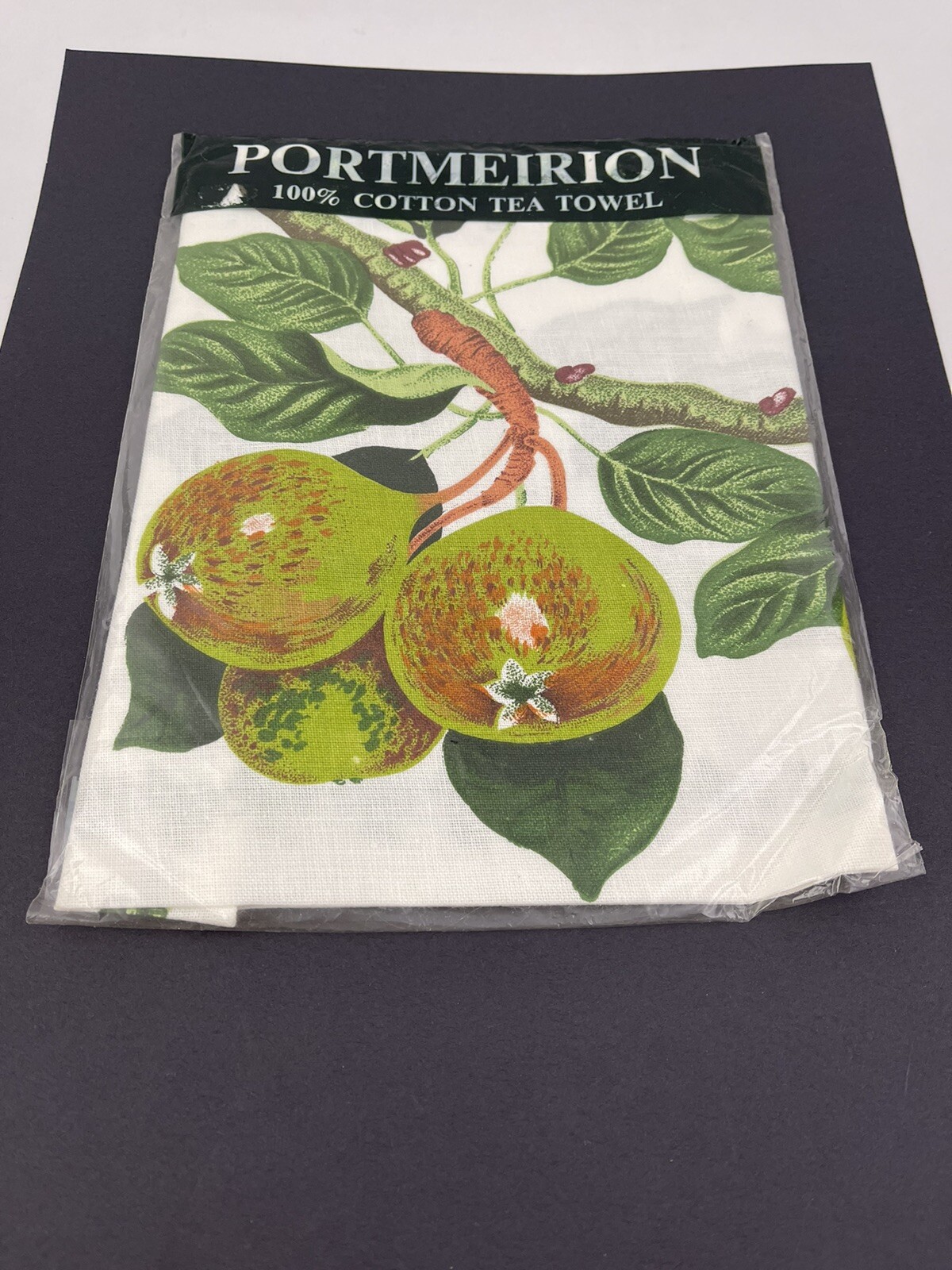 PORTMEIRION POMONA THE TEINTON SQUASH PEAR TEA TOWEL – MINT