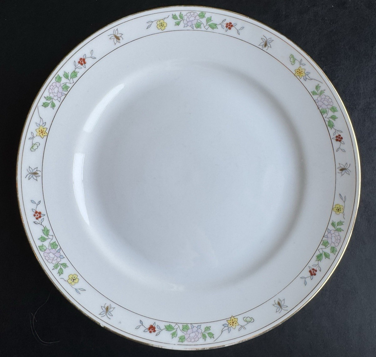 Noritake N1611 Field Japan (4) Dinner Plates Flowers Bees Rare Gold Hand Painted