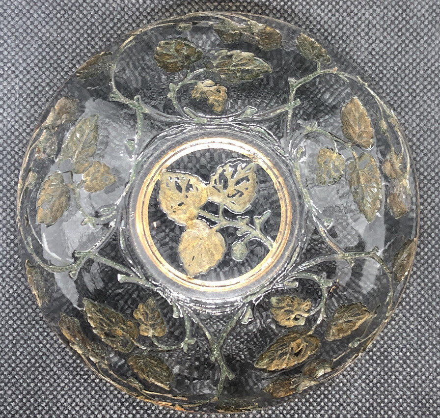 Antique Goofus – Intaglio Strawberry – Crystal 4.25” Bowl Circa 1905 EUC