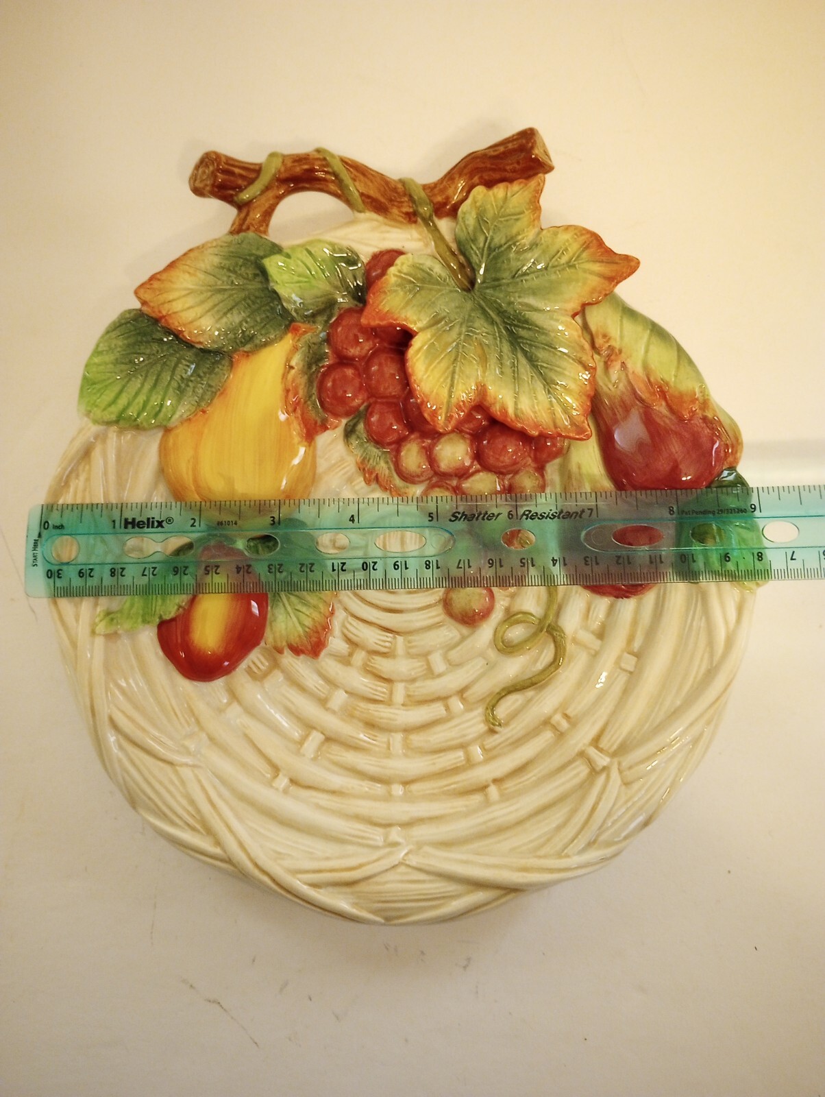 Fitz and Floyd Classics Country Gourmet Canape Plate Embossed Fruit Basketweave