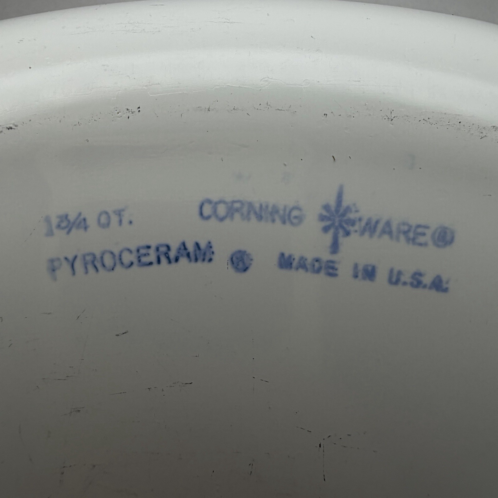 Pyroceram Corning Ware 1-3/4 Quart White Blue Cornflower Casserole Dish No Lid