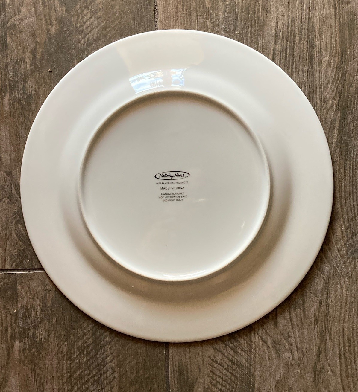 Holiday Home MIDNIGHT HOUR Dinner Plate 10.5 in. Christmas Ornaments GOLD &