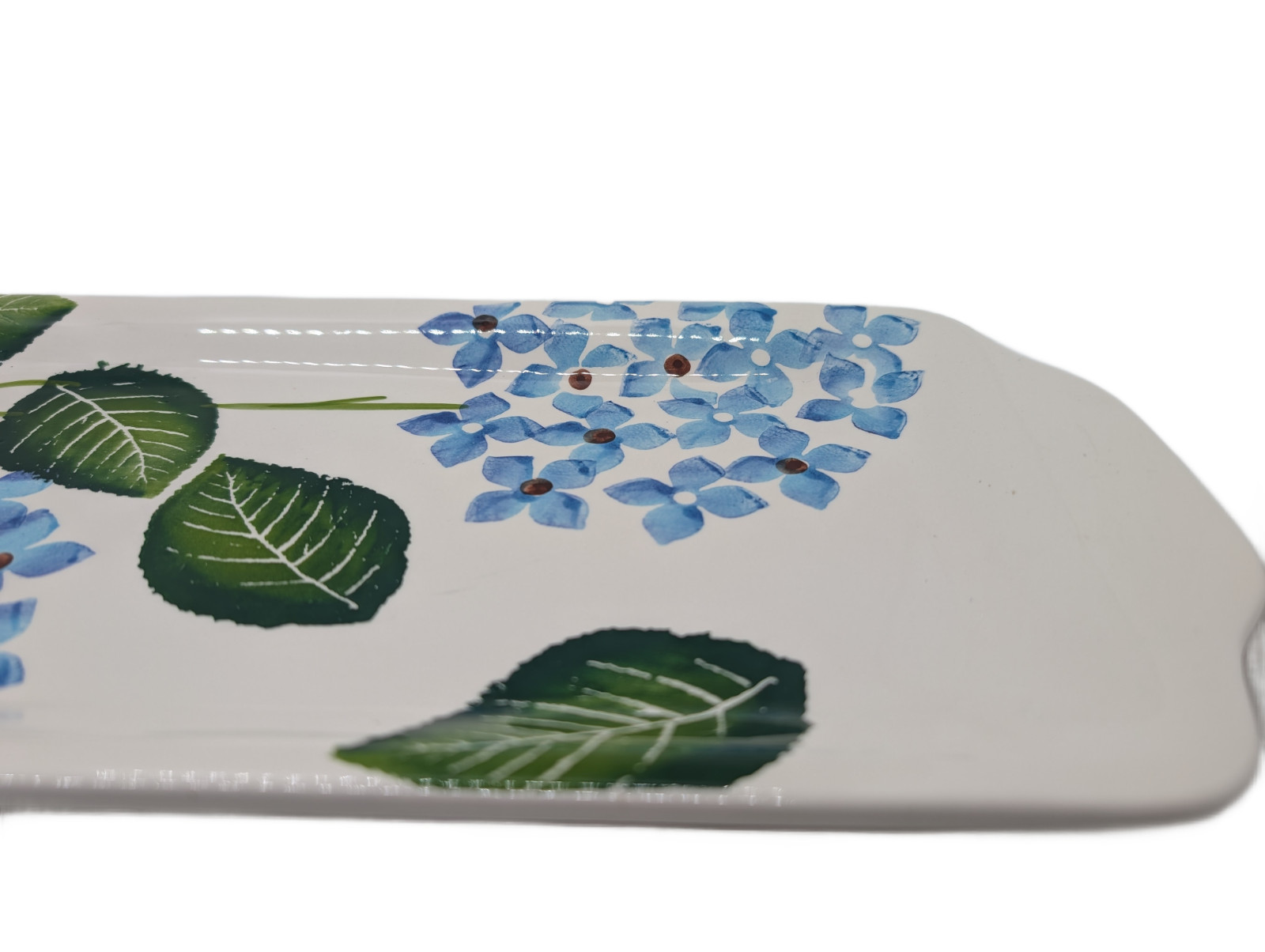 Hydrangea Mist Hand Painted Tray Portugal 16” Floral Serving Platter