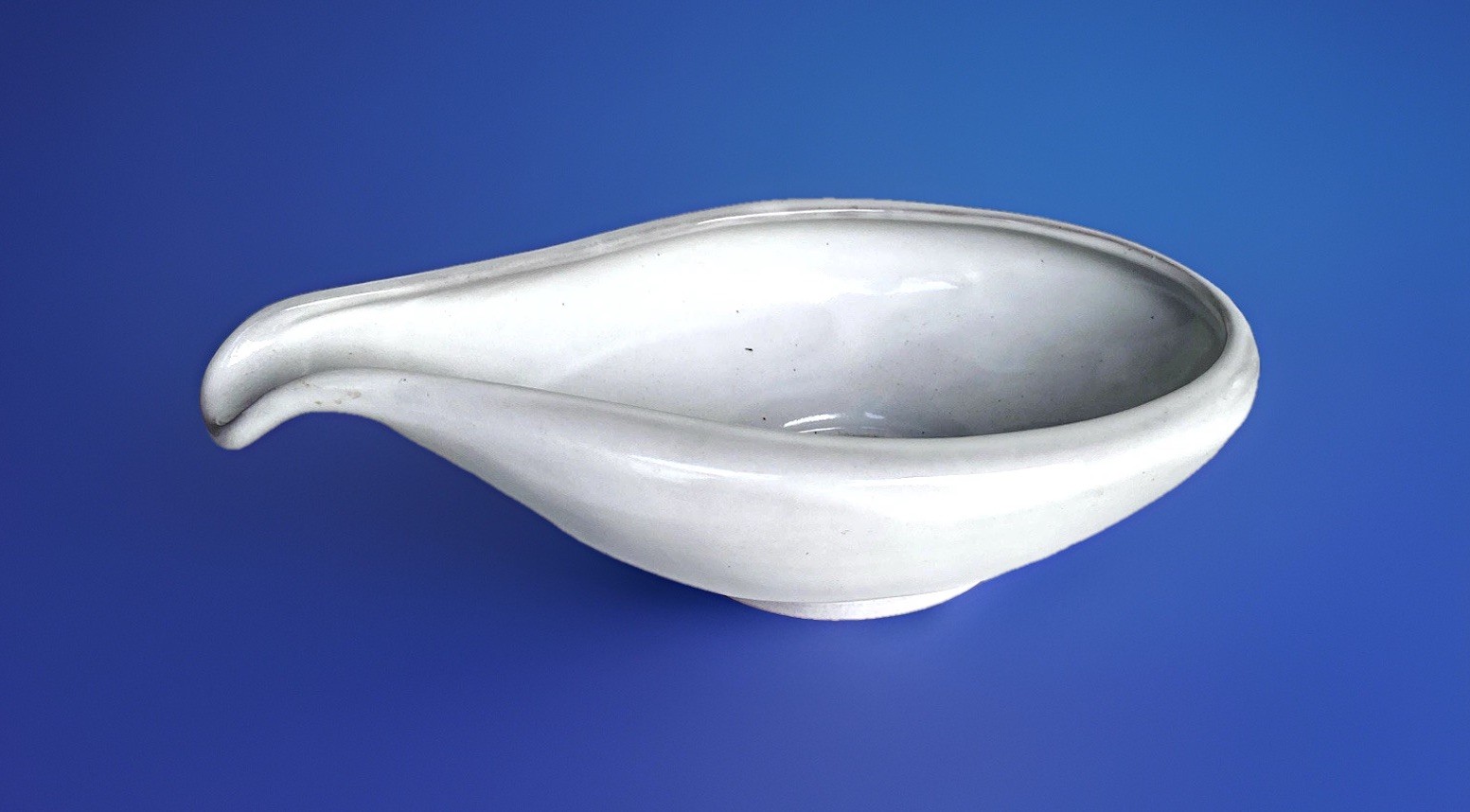 Vintage White Francoma Asymmetrical Freeform Bowl #214, 11-1/2″ Long
