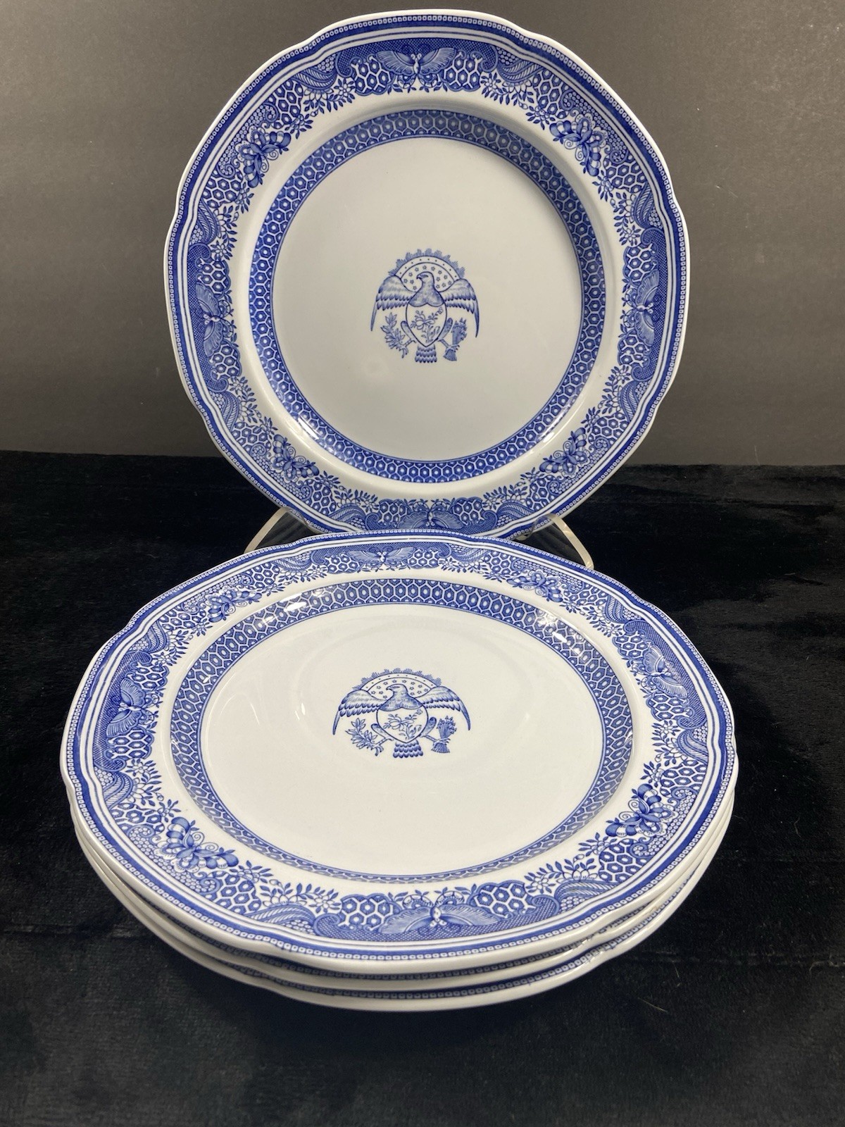 Spode Copeland Heritage Blue Dinner Plate 10.25” Set Of 4 Vintage