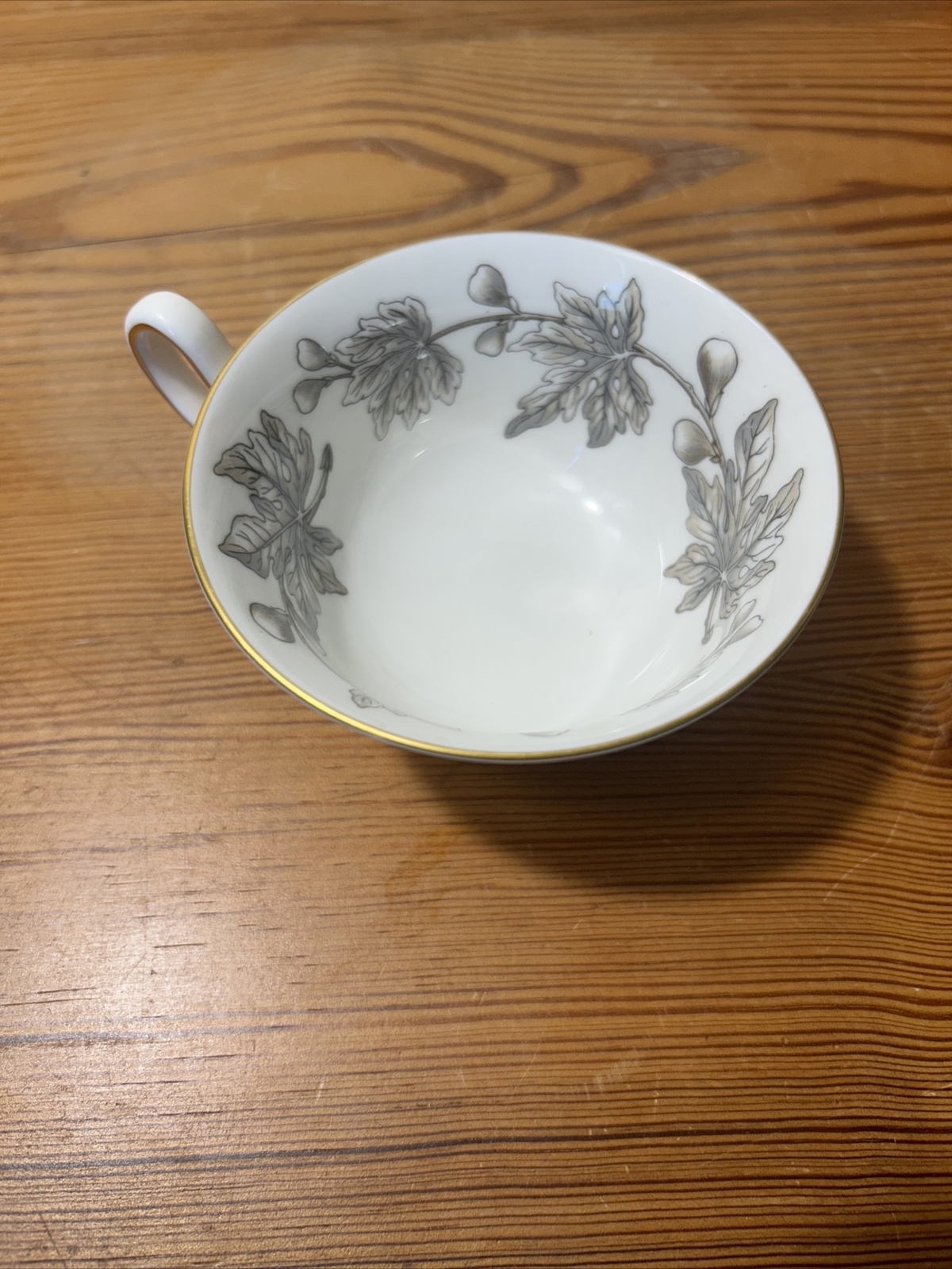 Wedgwood Ashford Grey Footed Cup & Saucer Set PEONY 2 1/8IN Discontinued Pattern