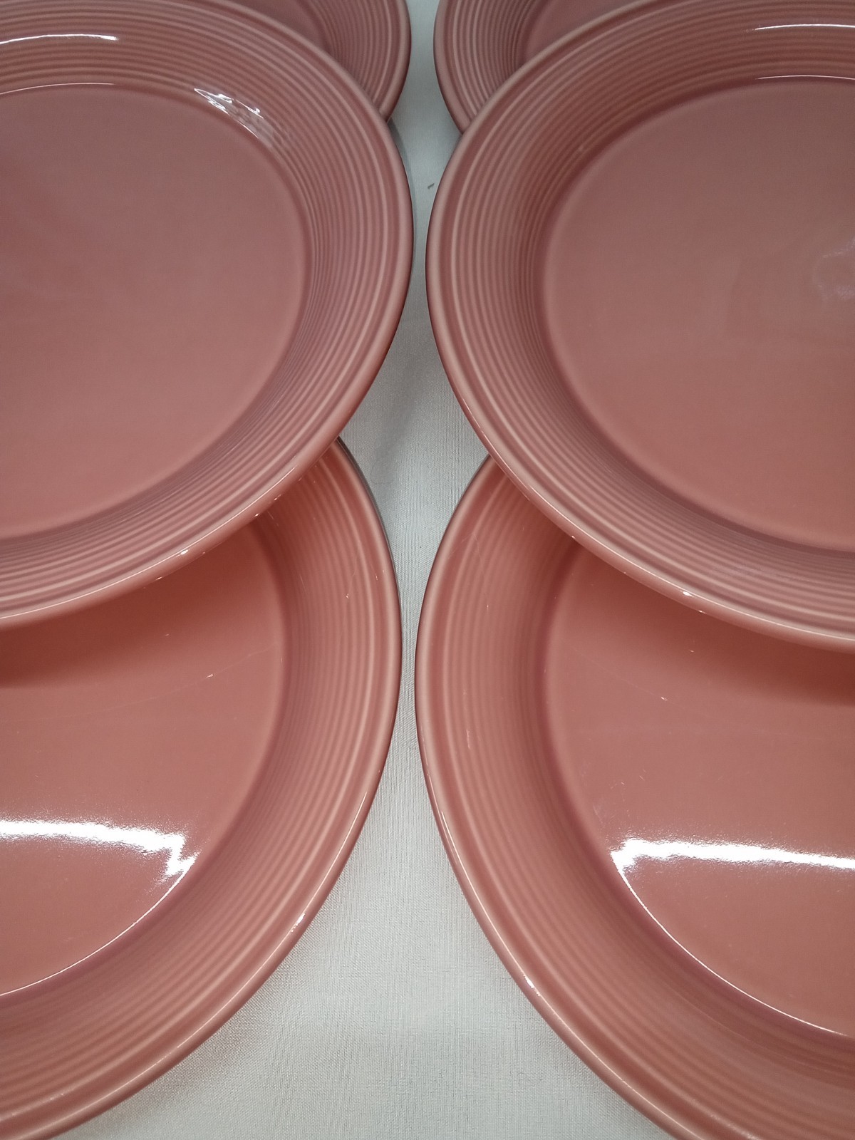 Set Of 6 – Nancy Calhoun Solid Color Dark Rose 8″ Salad Plate Vintage (N1)