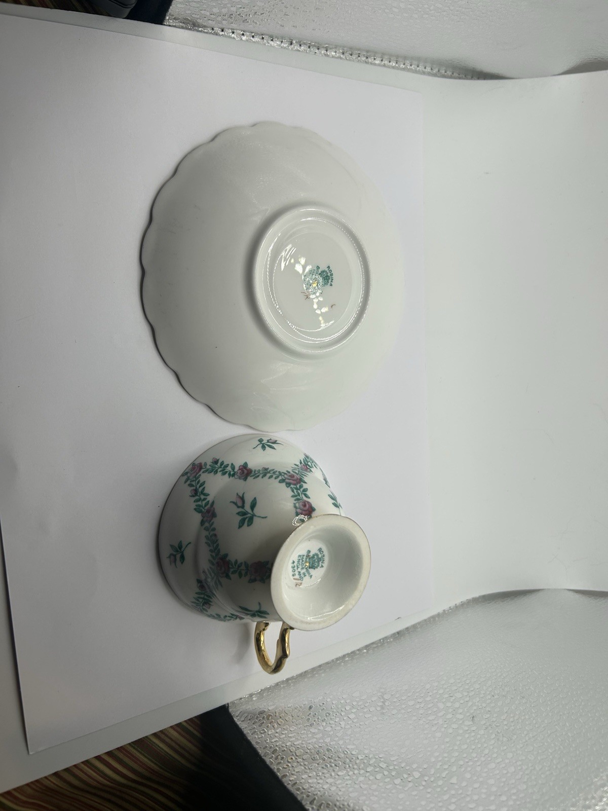 Vintage ROSINA Bone China England 4909 Floral Cup And Saucer