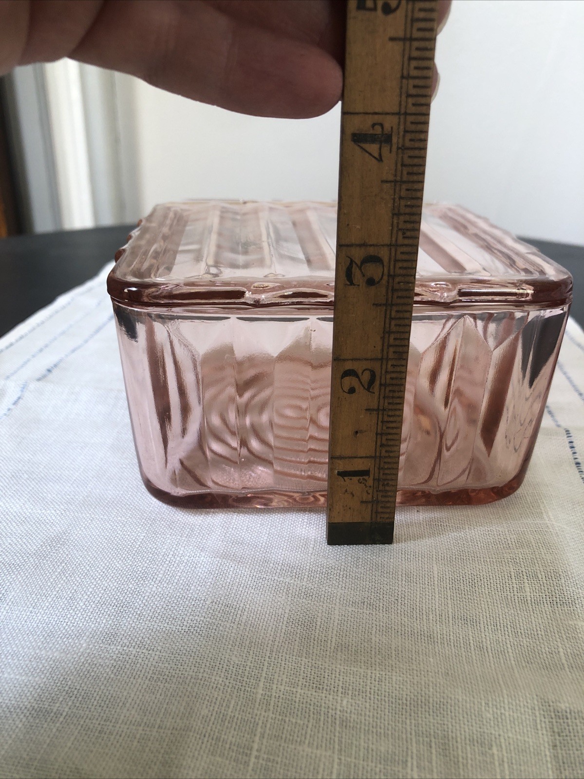 Vintage Jeannette Glass Jenny Ware Pink Depression Glass Refrigerator Dish With